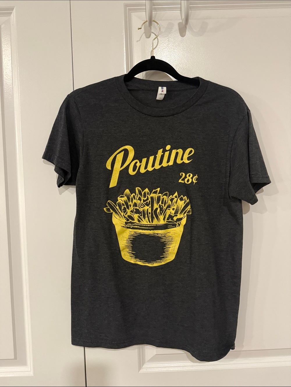 Poutine Graphic Short Sleeve Tee - Charcoal/Yellow